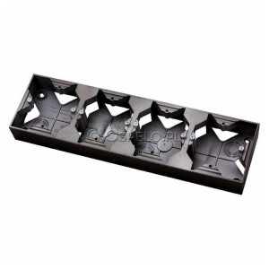 PNP-4U/33 Puszka instalacyjna poczwórna Czarny Metalik Ospel Aria - Widok z przodu