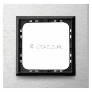 R-1RAC/62/25 Ramka pojedyncza wykonana z Aluminium Szczotkowanego 4mm Aluminium Ospel Sonata - Widok z przodu