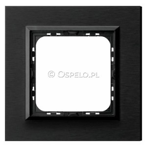 R-1RAC/64/25 Ramka pojedyncza wykonana z Aluminium Szczotkowanego 4mm Antracyt Ospel Sonata - Widok z przodu