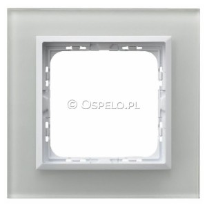 R-1RGC/31/00 Ramka pojedyncza wykonania ze Szkła 4mm Biały Ospel Sonata - Widok z przodu