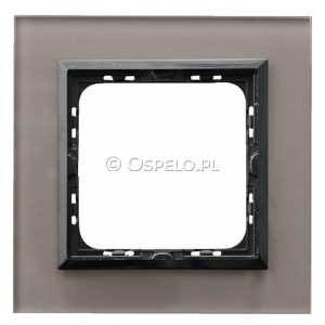 R-1RGC/41/25 Ramka pojedyncza wykonania ze Szkła 4mm Szary Ospel Sonata - Widok z przodu