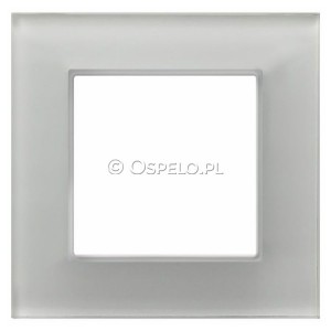 R-1UGC/31/00 Ramka pojedyncza Białe Szkło Ospel Aria - Widok z przodu