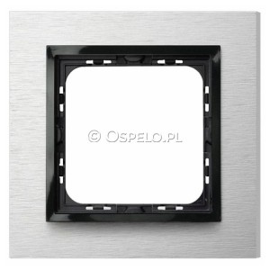 R-1YAC/62/25 Ramka pojedyncza wykonana z Aluminium Szczotkowanego 4mm Aluminium Ospel Sonata - Widok z przodu