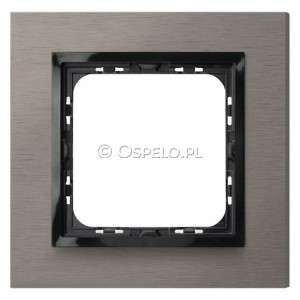 R-1YAC/63/25 Ramka pojedyncza wykonana z Aluminium Szczotkowanego 4mm Satyna Ospel Sonata - Widok z przodu