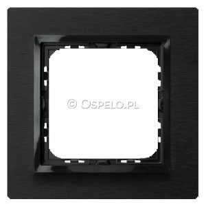 R-1YAC/64/25 Ramka pojedyncza wykonana z Aluminium Szczotkowanego 4mm Antracyt Ospel Sonata - Widok z przodu