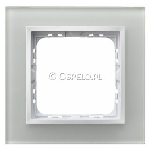 R-1YGC/31/00 Ramka pojedyncza wykonania ze Szkła 4mm Biały Ospel Sonata - Widok z przodu