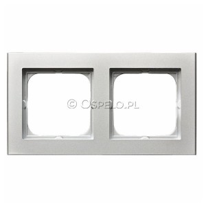 R-2R/38 Ramka podwójna Srebro Mat Ospel Sonata - Widok z przodu