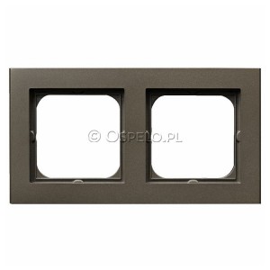 R-2R/40 Ramka podwójna Czekoladowy Metalik Ospel Sonata - Widok z przodu