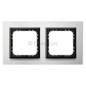 R-2RAC/62/25 Ramka podwójna wykonana z Aluminium Szczotkowanego 4mm Aluminium Ospel Sonata - Widok z przodu