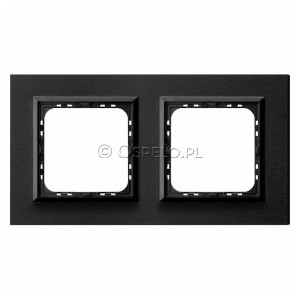 R-2RAC/64/25 Ramka podwójna wykonana z Aluminium Szczotkowanego 4mm Antracyt Ospel Sonata - Widok z przodu