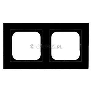 R-2RG/32 Ramka podwójna wykonania ze Szkła 6mm Czarny Ospel Sonata - Widok z przodu