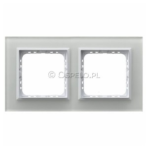 R-2RGC/31/00 Ramka podwójna wykonania ze Szkła 4mm Biały Ospel Sonata - Widok z przodu