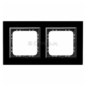 R-2RGC/32/25 Ramka podwójna wykonania ze Szkła 4mm Czarny Ospel Sonata - Widok z przodu
