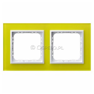 R-2RGC/60/00 Ramka podwójna wykonania ze Szkła 4mm Limonka Ospel Sonata - Widok z przodu
