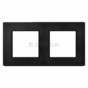 R-2UAC/64/25 Ramka podwójna Szczotkowany Antracyt Ospel Aria - Widok z przodu