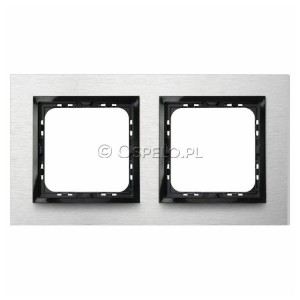 R-2YAC/62/25 Ramka podwójna wykonana z Aluminium Szczotkowanego 4mm Aluminium Ospel Sonata - Widok z przodu