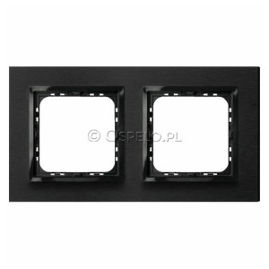 R-2YAC/64/25 Ramka podwójna wykonana z Aluminium Szczotkowanego 4mm Antracyt Ospel Sonata - Widok z przodu