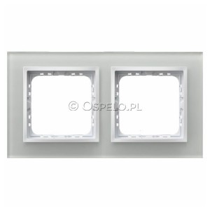 R-2YGC/31/00 Ramka podwójna wykonania ze Szkła 4mm Biały Ospel Sonata - Widok z przodu