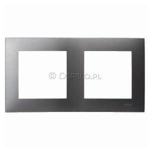 R-2Z/70 Ramka podwójna Szary Mat. Ospel Szafir - Widok z przodu
