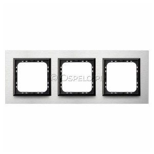 R-3RAC/62/25 Ramka potrójna wykonana z Aluminium Szczotkowanego 4mm Aluminium Ospel Sonata - Widok z przodu