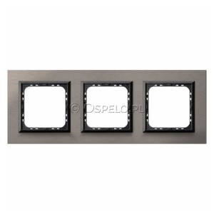 R-3RAC/63/25 Ramka potrójna wykonana z Aluminium Szczotkowanego 4mm Satyna Ospel Sonata - Widok z przodu