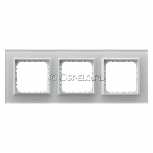 R-3RGC/31/00 Ramka potrójna wykonania ze Szkła 4mm Biały Ospel Sonata - Widok z przodu