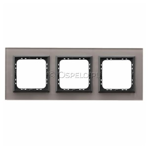 R-3RGC/41/25 Ramka potrójna wykonania ze Szkła 4mm Szary Ospel Sonata - Widok z przodu