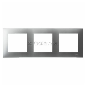 R-3Z/18 Ramka potrójna Srebro Ospel Szafir - Widok z przodu
