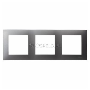 R-3Z/70 Ramka potrójna Szary Mat. Ospel Szafir - Widok z przodu