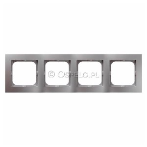 R-4G/18 Ramka czterokrotna Srebro Ospel As - Widok z przodu