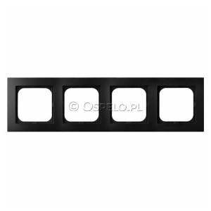 R-4G/33 Ramka czterokrotna Czarny Metalik Ospel As - Widok z przodu