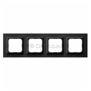 R-4RAC/64/25 Ramka czterokrotna wykonana z Aluminium Szczotkowanego 4mm Antracyt Ospel Sonata - Widok z przodu