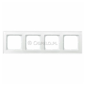 R-4RG/31 Ramka czterokrotne wykonania ze Szkła 6mm Biały Ospel Sonata - Widok z przodu
