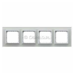 R-4RGC/31/00 Ramka czterokrotne wykonania ze Szkła 4mm Biały Ospel Sonata - Widok z przodu