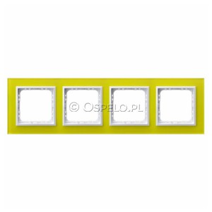 R-4RGC/60/00 Ramka czterokrotne wykonania ze Szkła 4mm Limonka Ospel Sonata - Widok z przodu