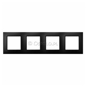 R-4U/33 Ramka poczwórna Czarny Metalik Ospel Aria - Widok z przodu
