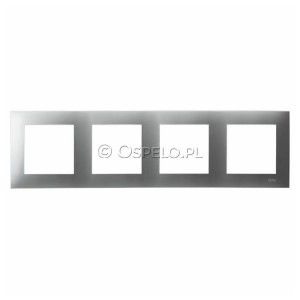 R-4Z/18 Ramka czterokrotna Srebro Ospel Szafir - Widok z przodu