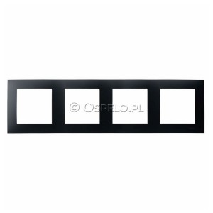 R-4Z/33 Ramka czterokrotna Czarny Metalik Ospel Szafir - Widok z przodu