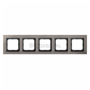 R-5RAC/63/25 Ramka pięciokrotna wykonana z Aluminium Szczotkowanego 4mm Satyna Ospel Sonata - Widok z przodu