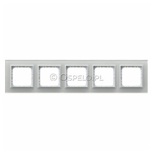 R-5RGC/31/00 Ramka pięciokrotna wykonania ze Szkła 4mm Biały Ospel Sonata - Widok z przodu