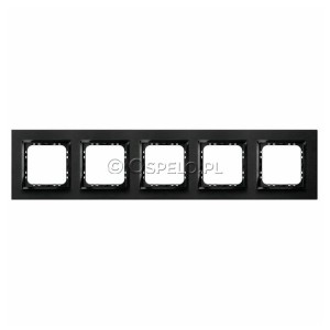 R-5YAC/64/25 Ramka pięciokrotna wykonana z Aluminium Szczotkowanego 4mm Antracyt Ospel Sonata - Widok z przodu