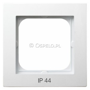 RH-1G/00 Ramka pojedyncza do łączników IP44 Biały Ospel As - Widok z przodu