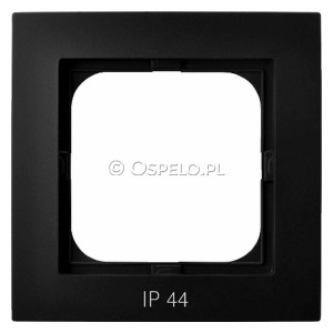 RH-1G/33 Ramka pojedyncza do łączników IP44 Czarny Metalik Ospel As - Widok z przodu