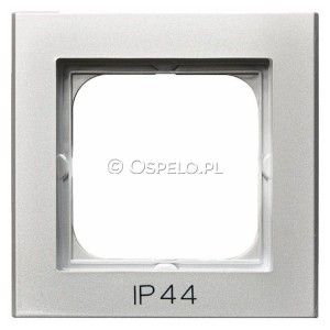 RH-1R/38 Ramka pojedyncza do łączników IP44 Srebro Mat Ospel Sonata - Widok z przodu