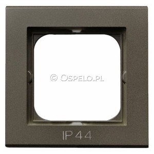 RH-1R/40 Ramka pojedyncza do łączników IP44 Czekoladowy Metalik Ospel Sonata - Widok z przodu