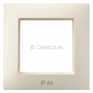 RH-1U/27 Ramka pojedyncza do łączników IP44 Ecru Ospel Aria - Widok z przodu