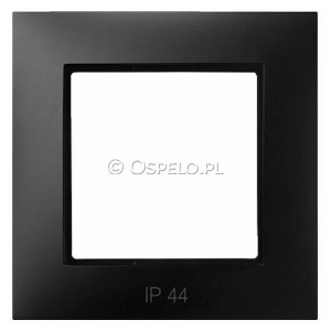 RH-1U/33 Ramka pojedyncza do łączników IP44 Czarny Metalik Ospel Aria - Widok z przodu