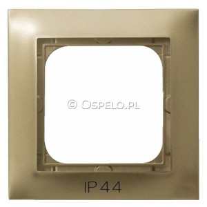 RH-1Y/28 Ramka pojedyncza do łączników IP44 Złoty Metalik Ospel Impresja - Widok z przodu