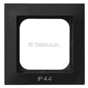 RH-1Y/33 Ramka pojedyncza do łączników IP44 Czarny Metalik Ospel Impresja - Widok z przodu