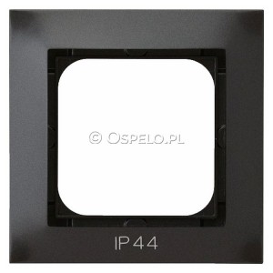 RH-1Y/50 Ramka pojedyncza do łączników IP44 Antracyt Ospel Impresja - Widok z przodu